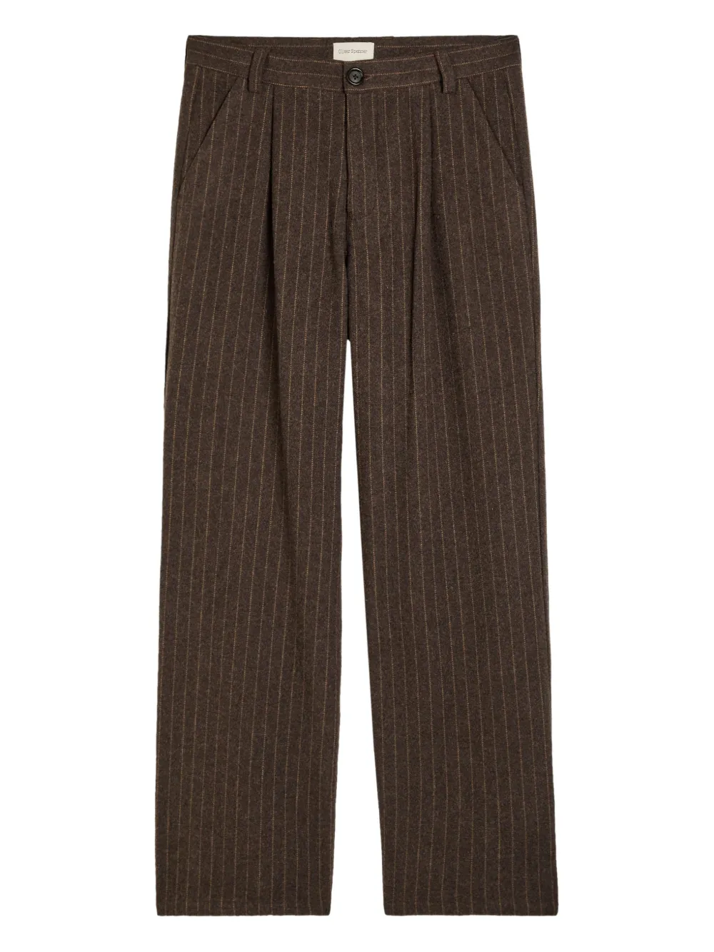 Oliver Spencer Pantaloni Orsman con pieghe - Marrone