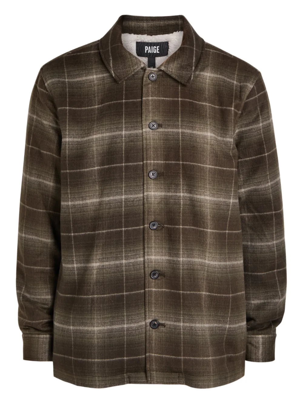 PAIGE Telford plaid-pattern button shirt jacket - Grün
