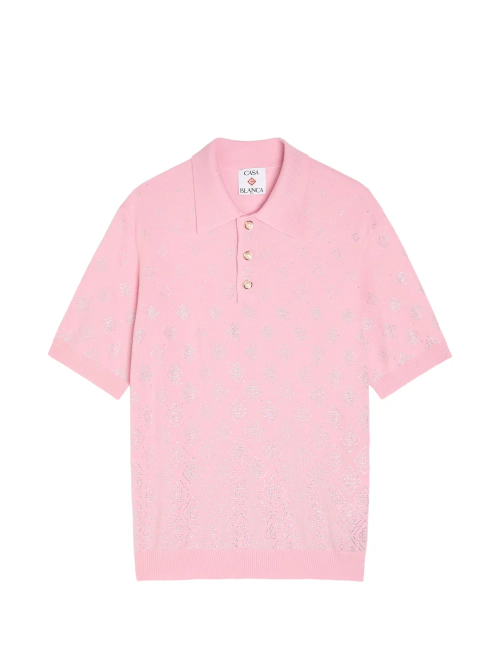 Casablanca crystal-embellished polo shirt - Rosa