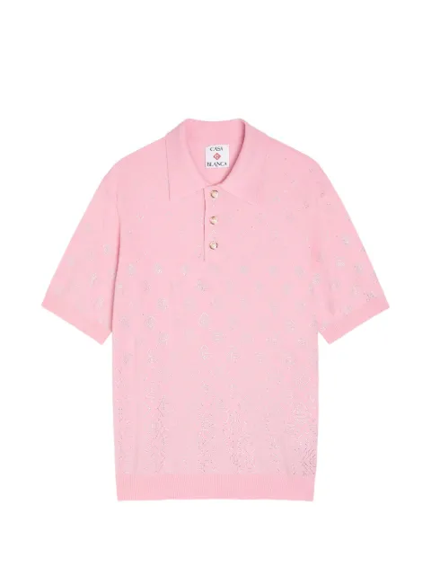 Casablanca playera tipo polo con detalles de cristal