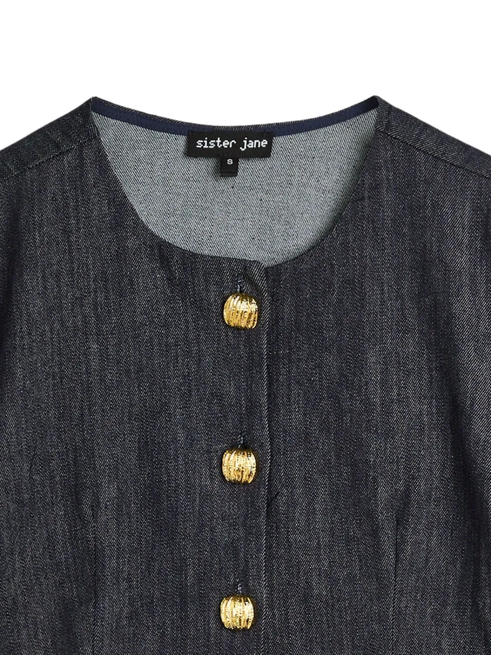 Sister Jane Curio peplum blouse met knopen - Zwart