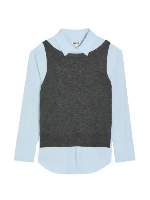Prada アーガイル ショートスリーブセーター | グレー | FARFETCH JP