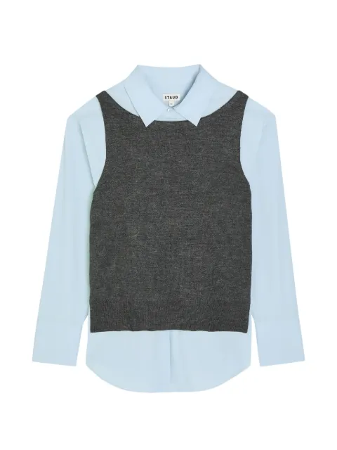 STAUD Damian layered poplin shirt