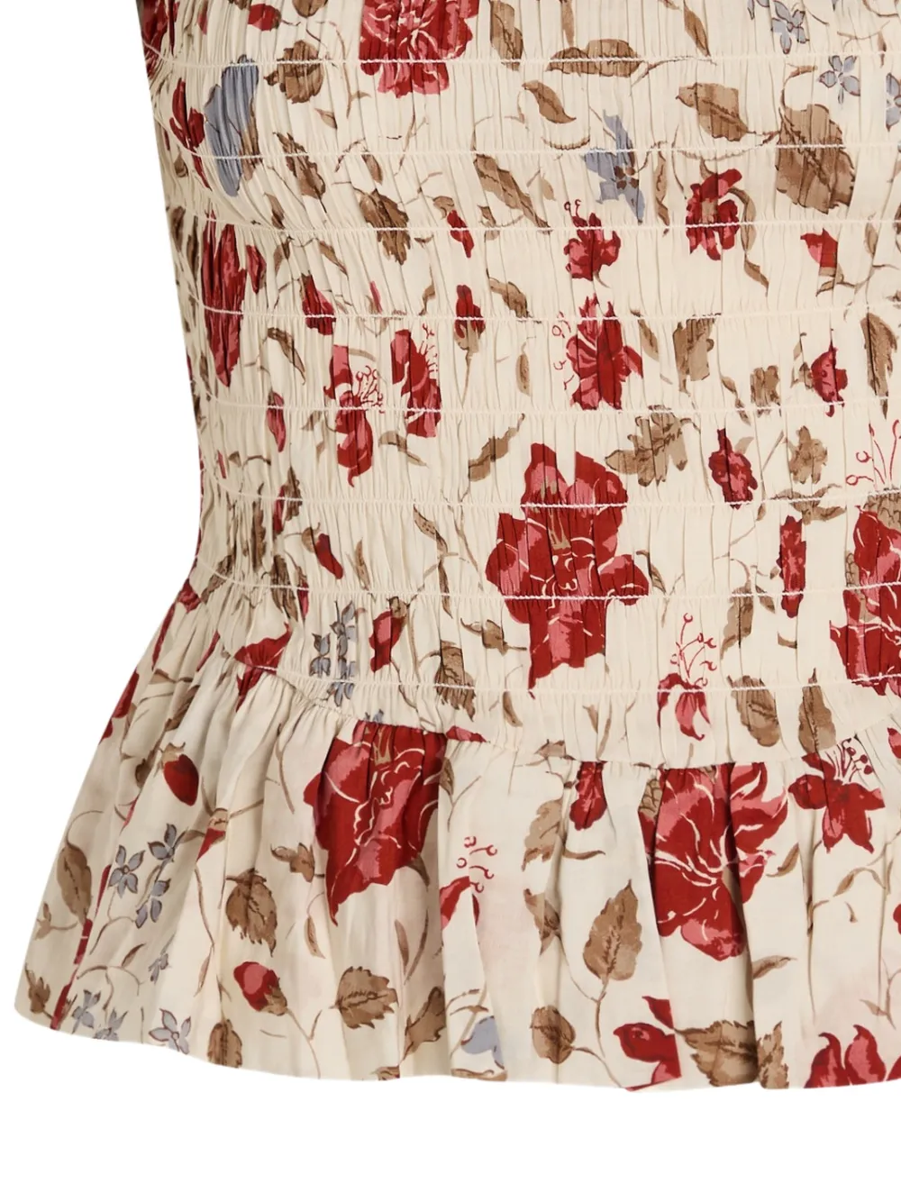 Reformation Aggie blouse met bloemen - Beige