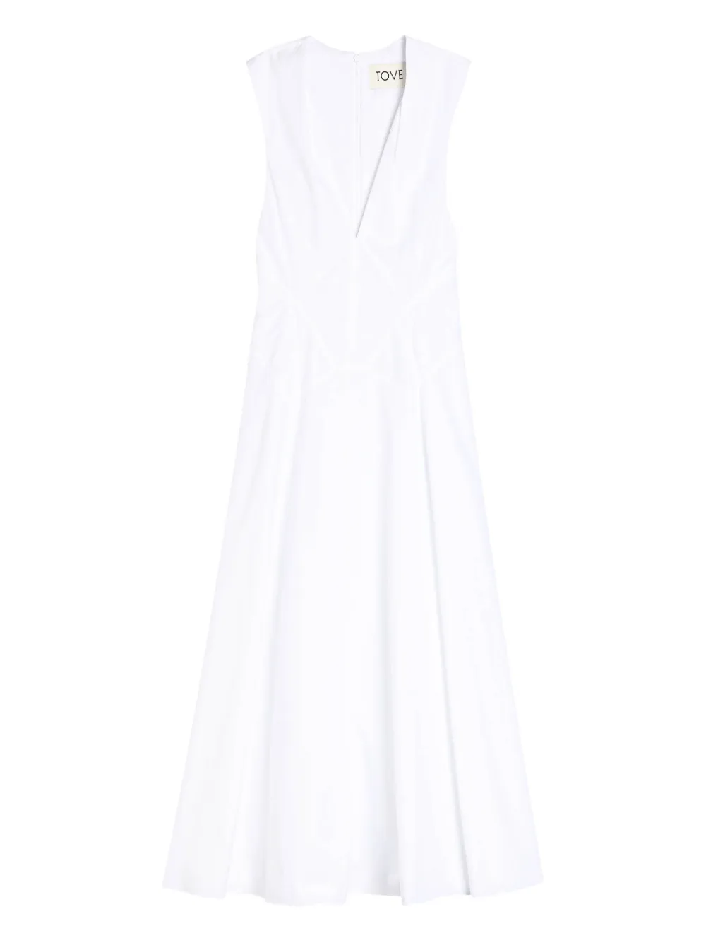 TOVE Abito midi Anisa con scollo a V - Bianco