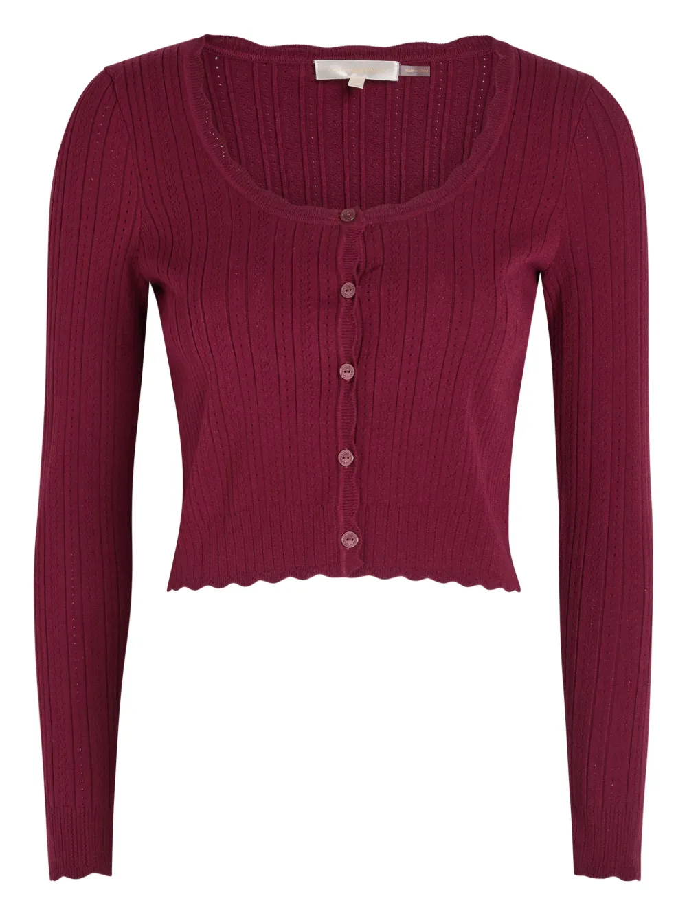 LoveShackFancy Cardigan con orlo a smerlo - Rosso