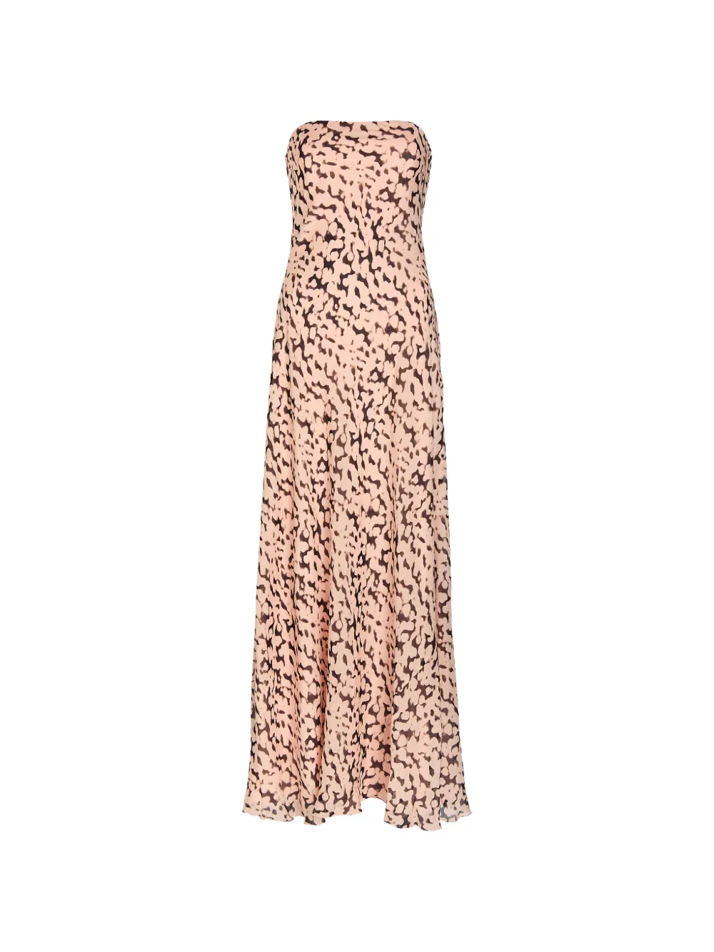 STAUD Cassie tortoise-print silk maxi dress - Toni neutri