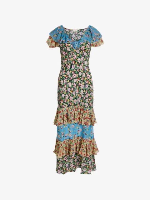 Rixo Benoite ruffled floral-print midi dress