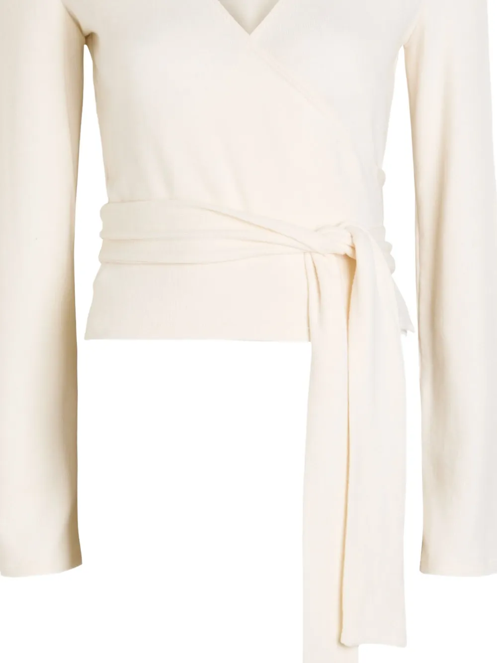  Reformation Kylen V-neck Long-sleeve Blouse - Neutrals 