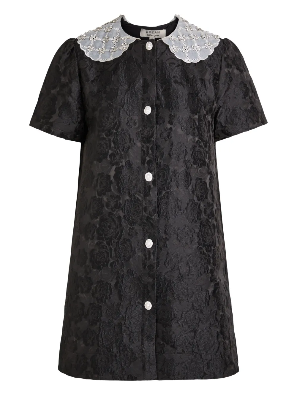 Sister Jane round-collar buttoned dress - Schwarz