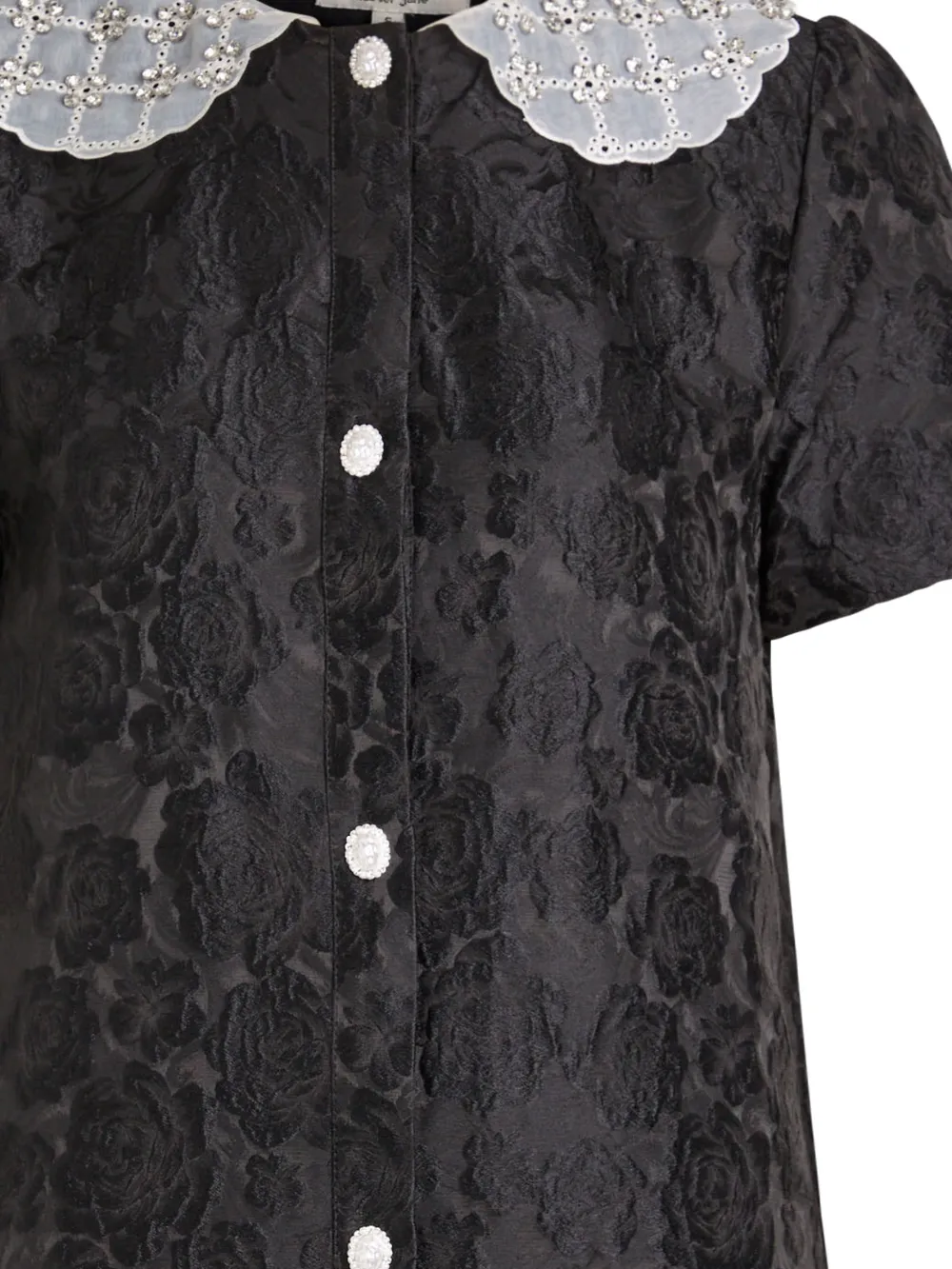 Sister Jane Jurk met ronde kraag en knopen - Zwart