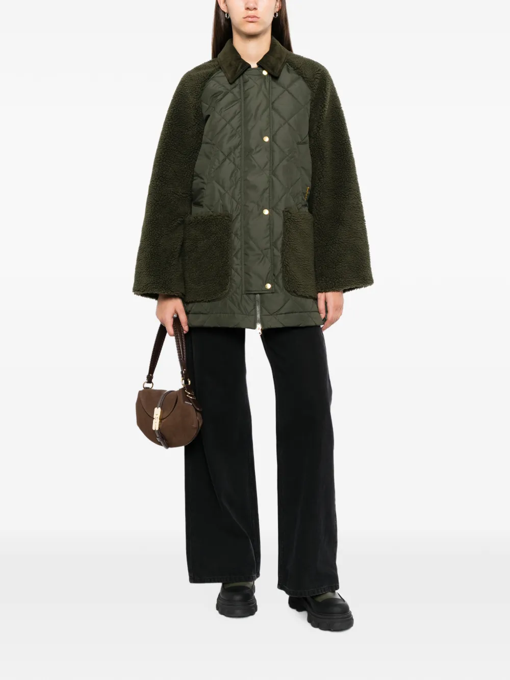  Barbour Plumífero Con Efecto De Oso - Verde 