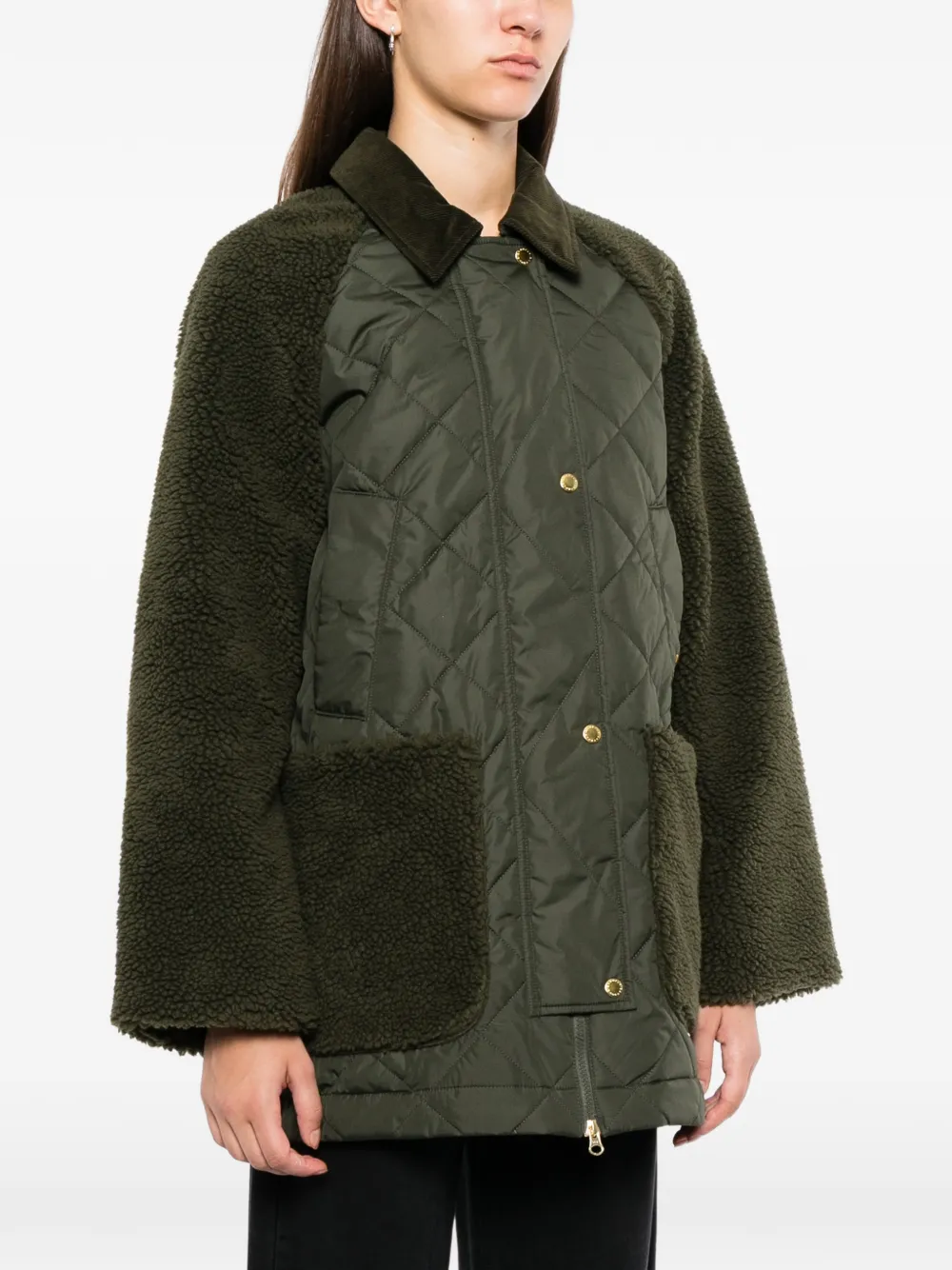  Barbour Plumífero Con Efecto De Oso - Verde 