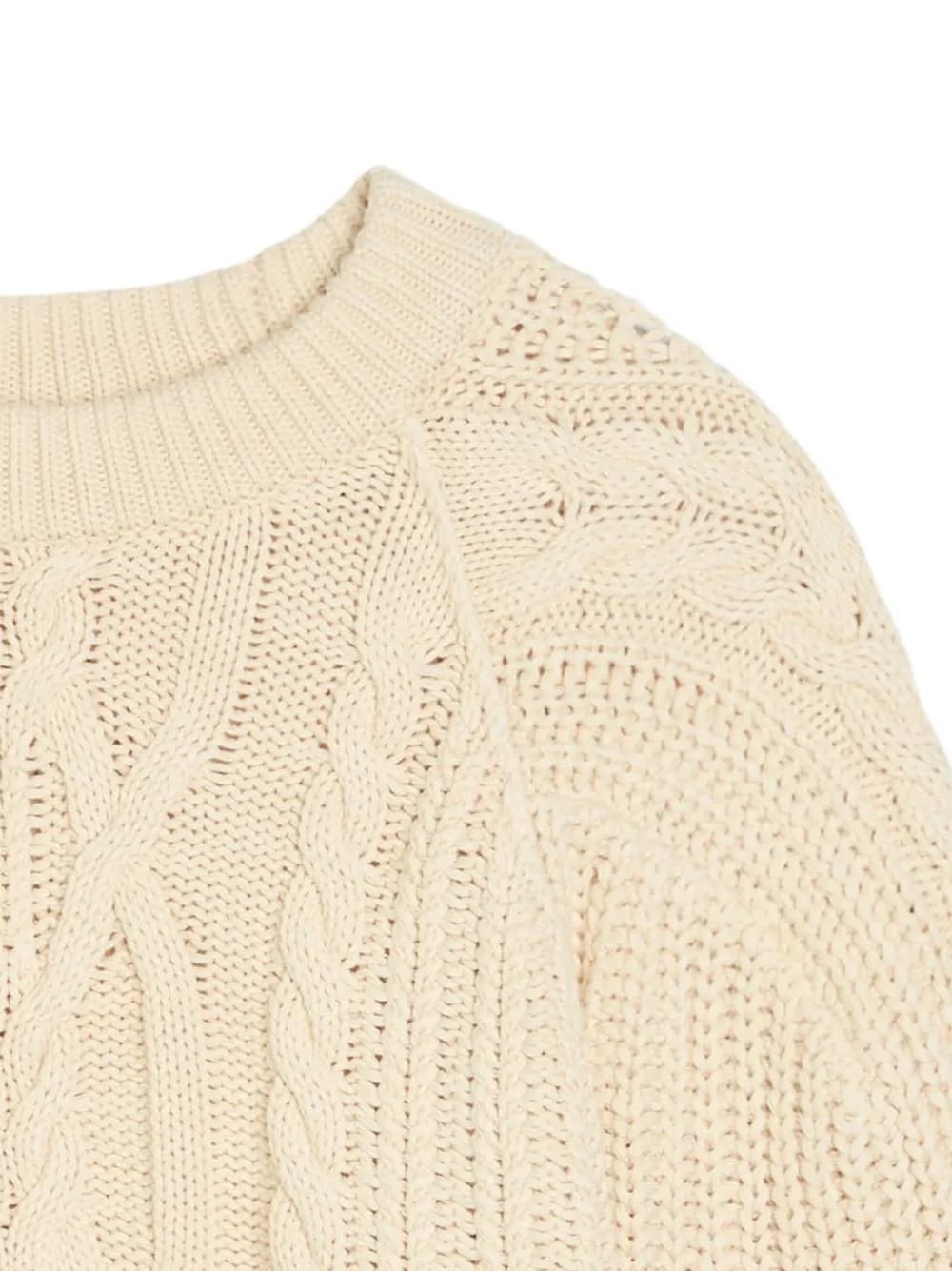  Free People Frankie Cable Sweater - Neutrals 