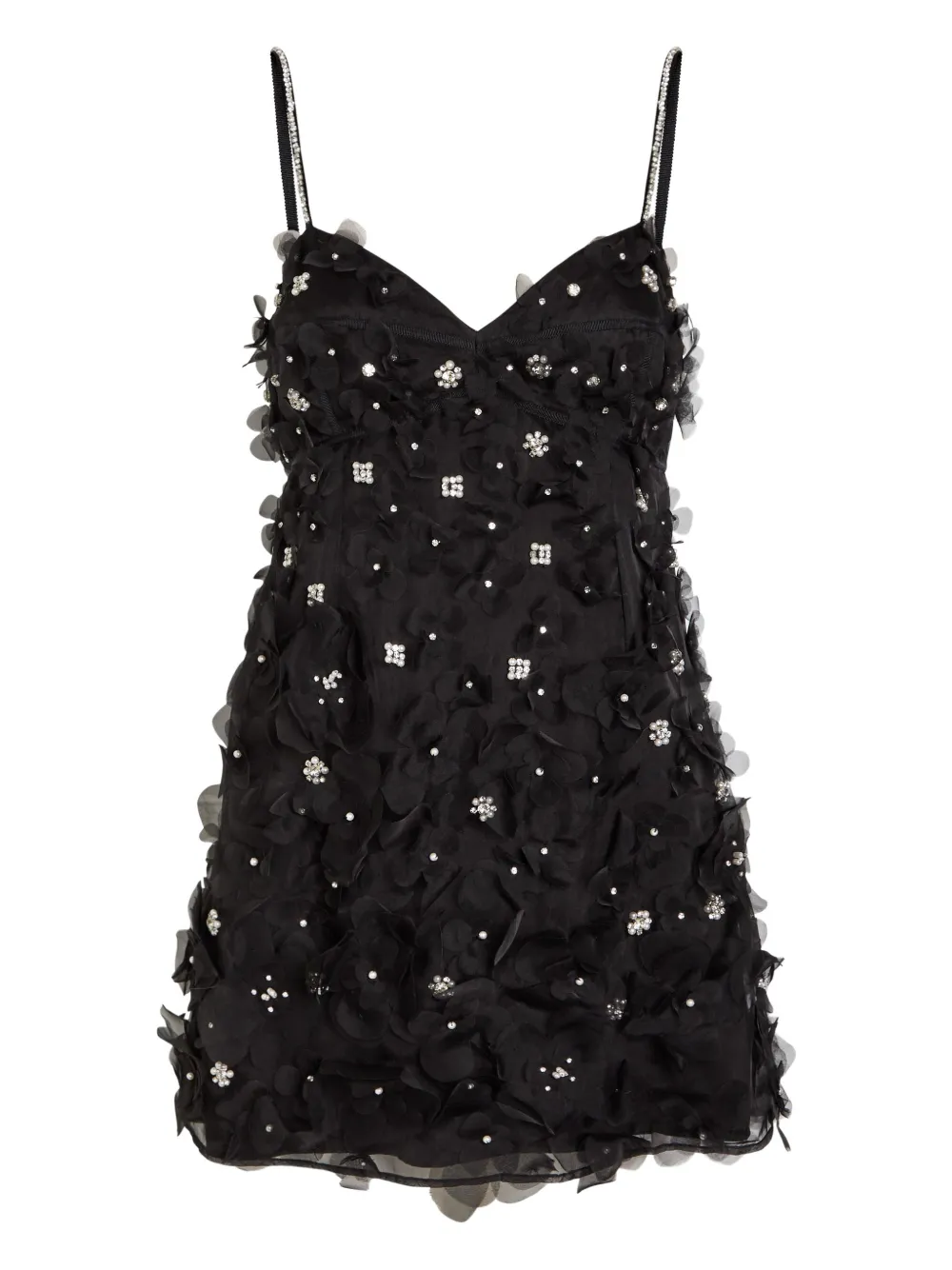 LoveShackFancy Ambessa embellishment mini dress - Schwarz