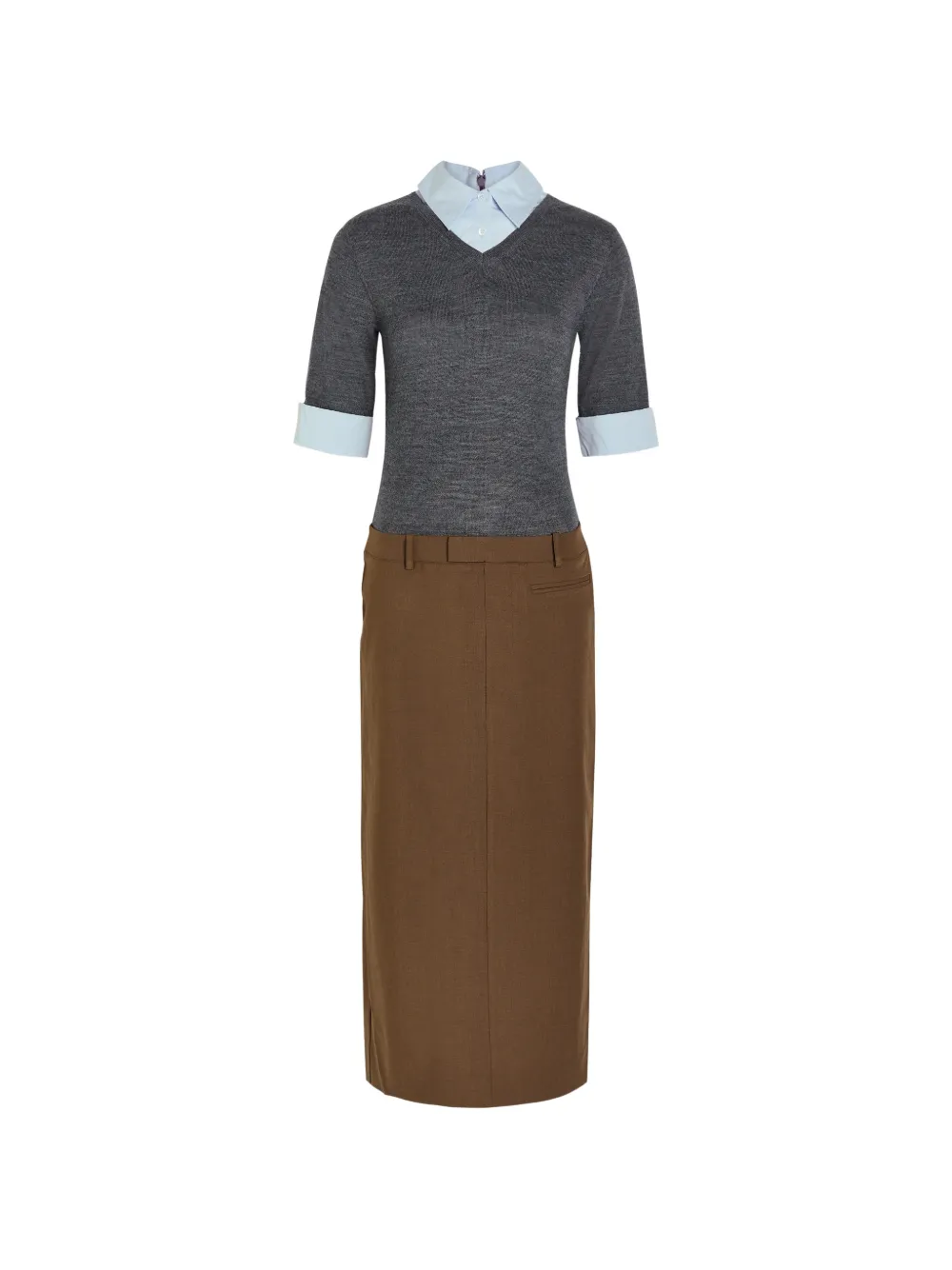 Geo Layered Woven Midi Dress