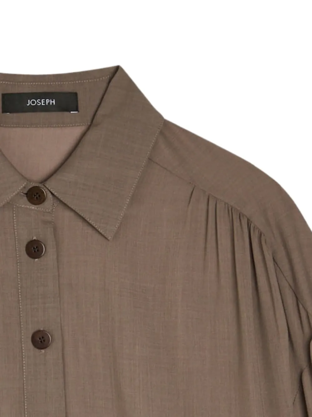 JOSEPH Anais button blouse met gesmockte mouwen - Bruin