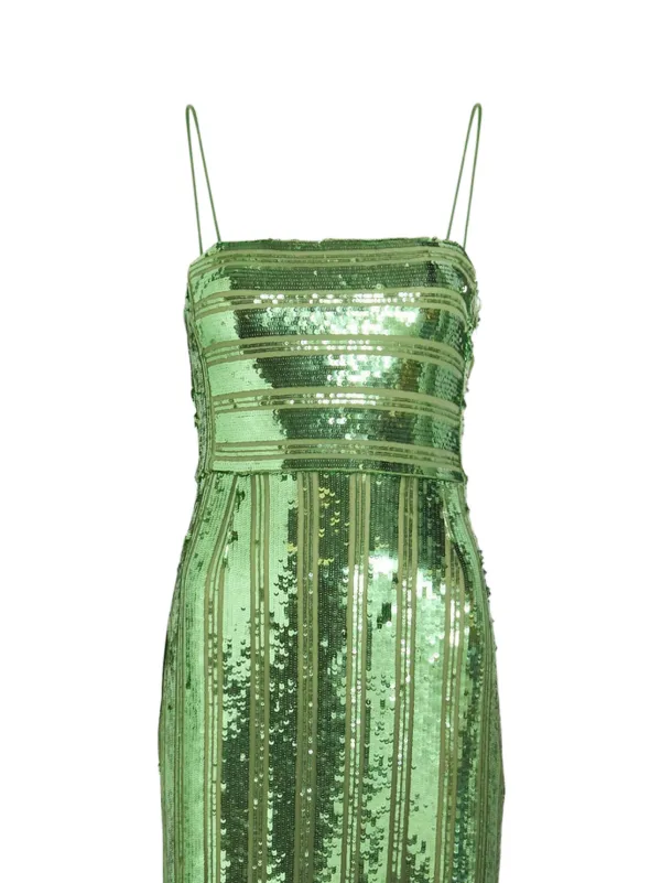 Galvan Stargaze Bandeau Sequin-embellished Maxi Dress - Green Galvan Stargaze Bandeau Sequin-embellished Maxi Dress - Green