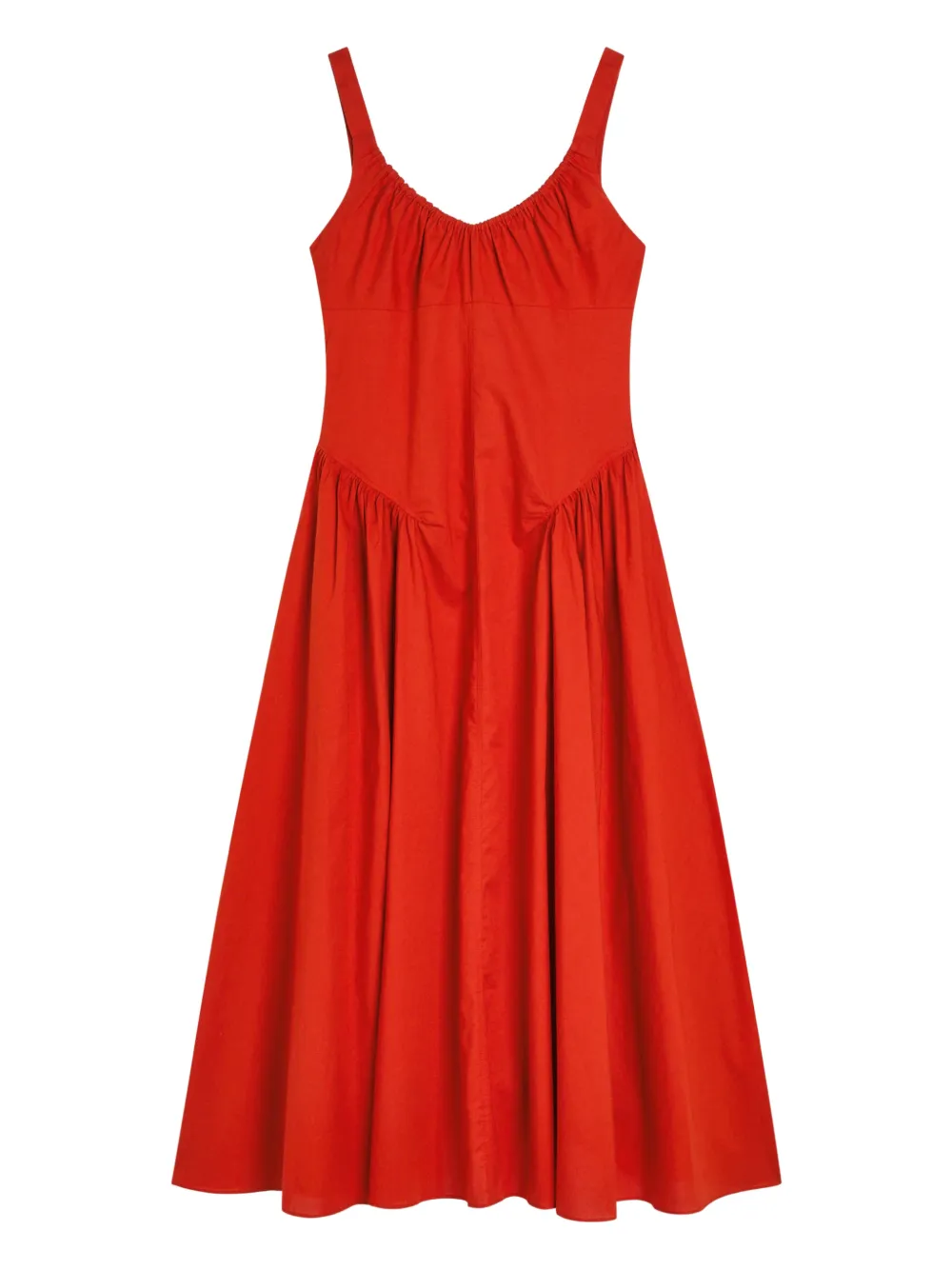 Faithfull the Brand Olas midi-jurk met ruches - Rood