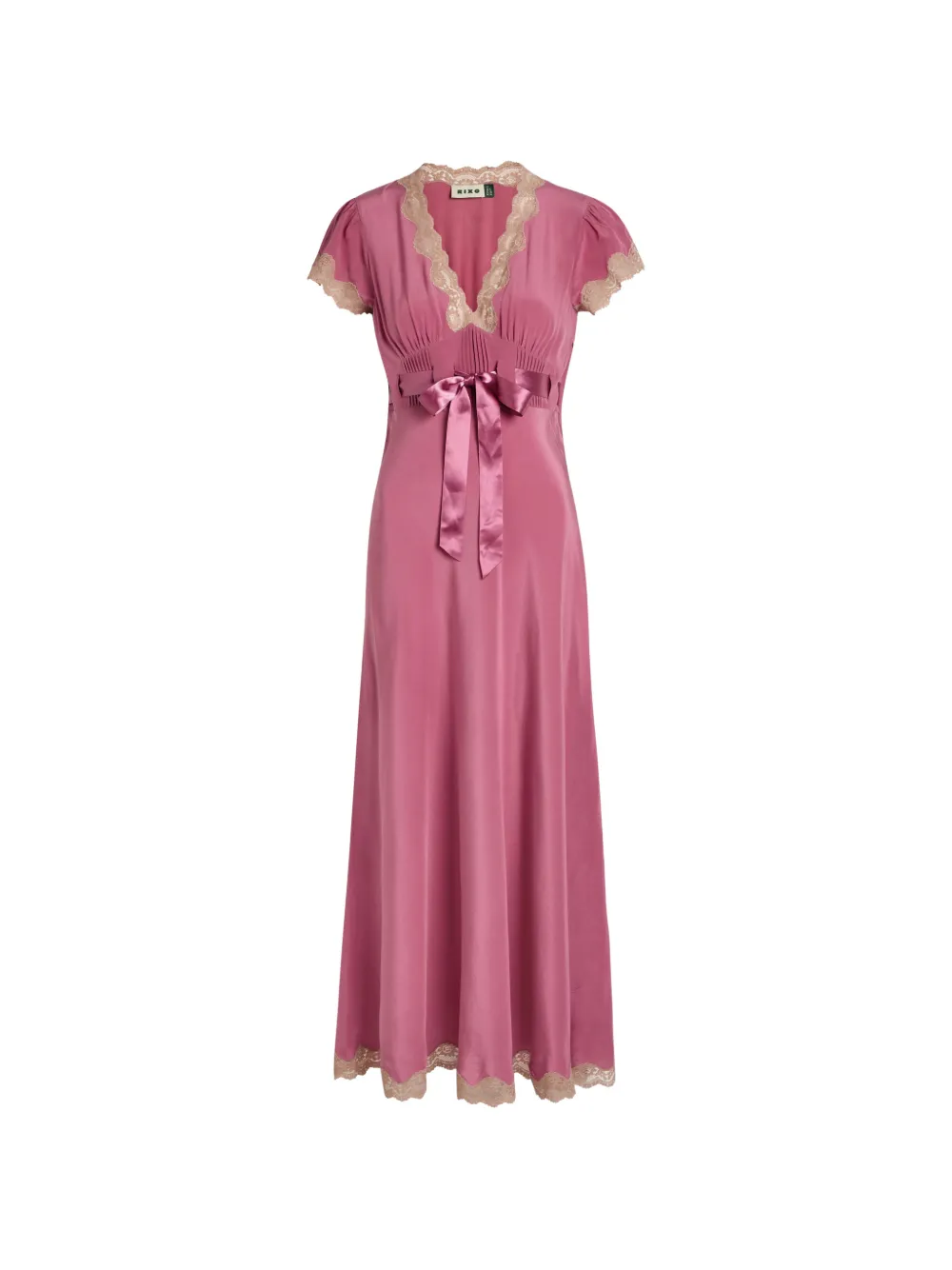 Rixo Marlice lace bow-detail midi dress - Rosa