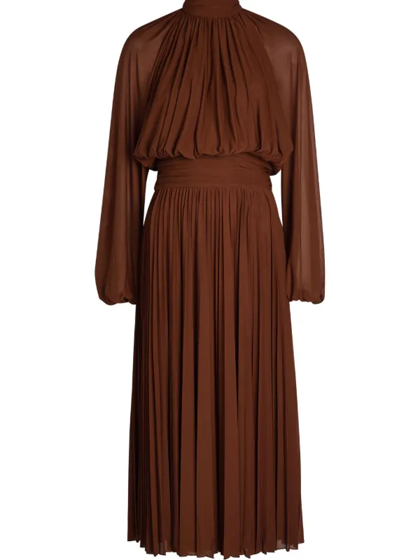 knee length dresses for ladies Blythe Metallic Plisse Midi Dress
