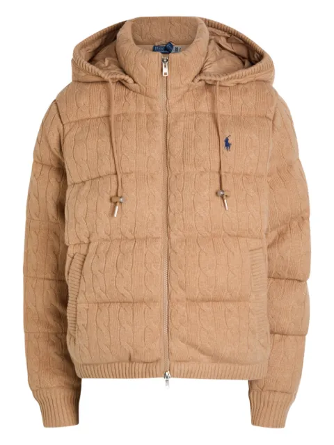 Polo Ralph Lauren hooded cable-knit puffer jacket