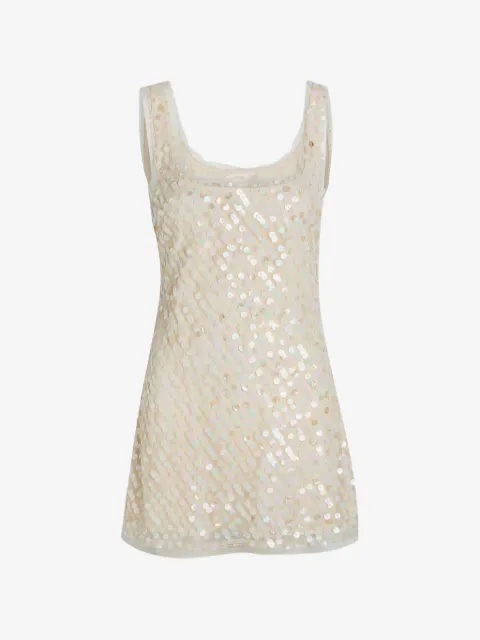 LoveShackFancy Vestido Calise com aplicação de paetês