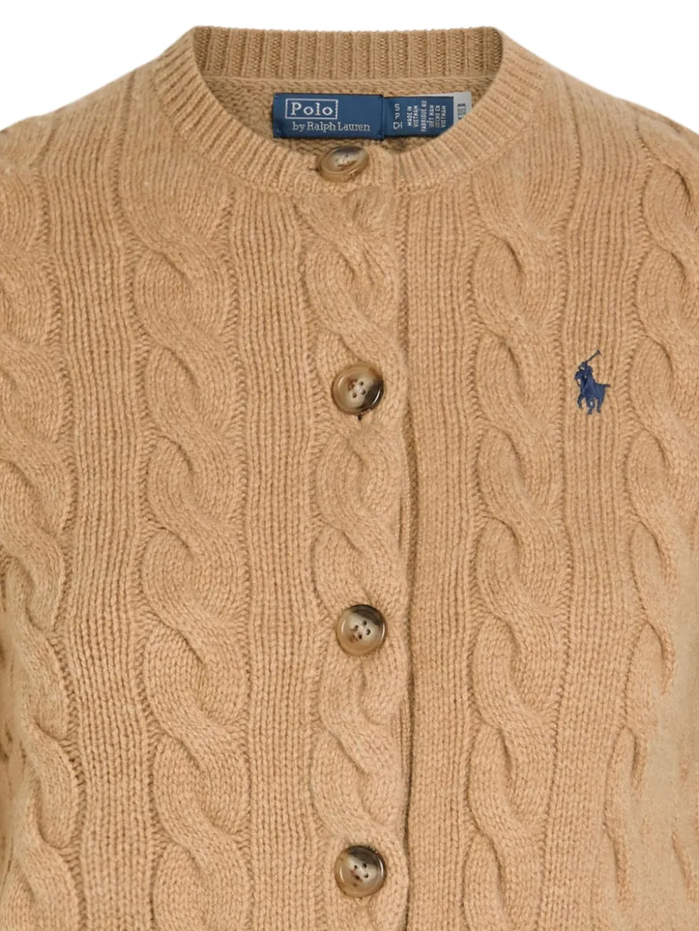 Polo Ralph Lauren Kabelgebreid vest met knopen Beige