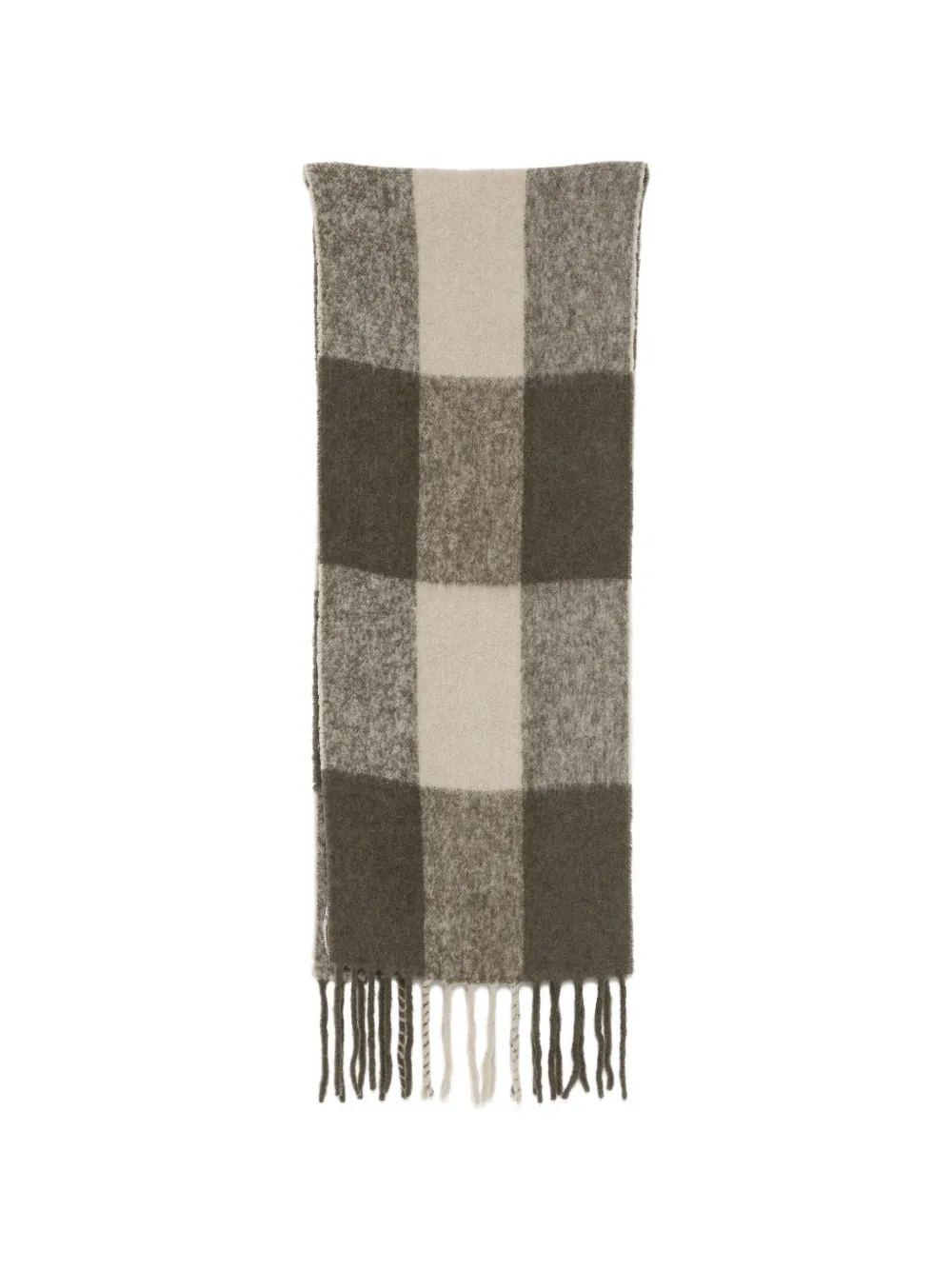 Eileen Fisher Sciarpa a quadri con frange - Grigio