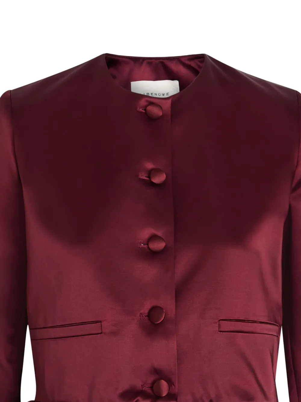  Liberowe Button Peplum Jacket - Red 