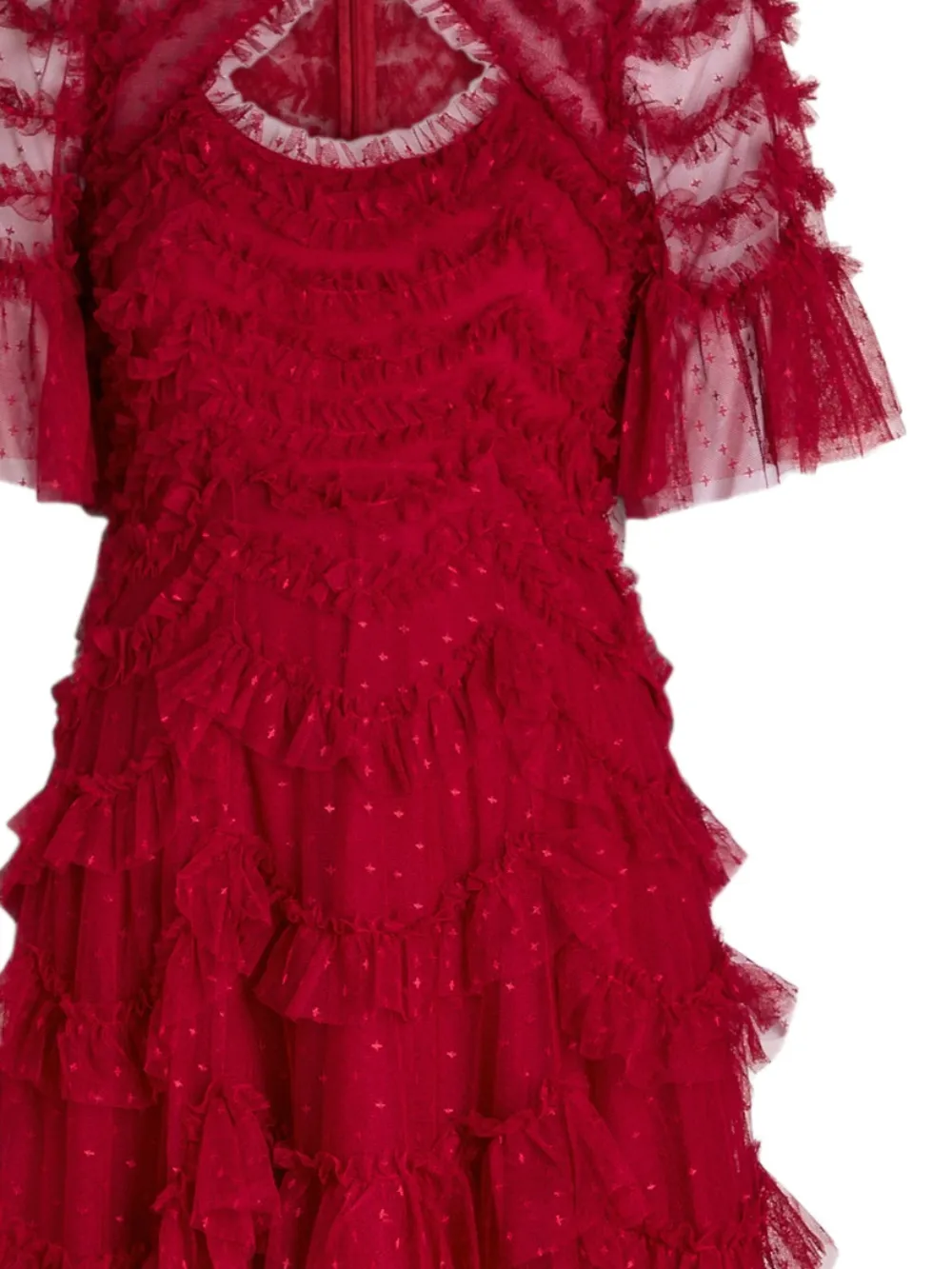 Needle & Thread Aviana maxi-jurk met ruches - Rood