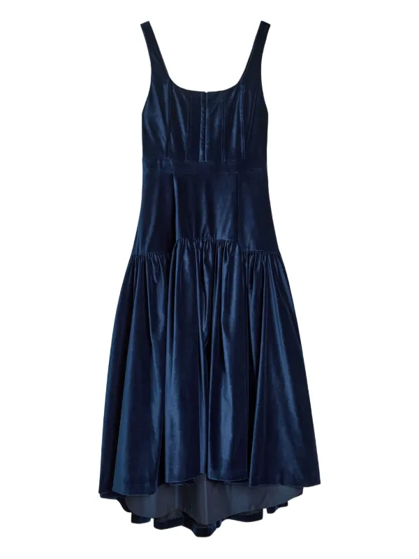 Alice + Olivia Diana Velvet Midi Dress - Blue