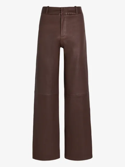Arma Marina leren broek met wijde pijpen
