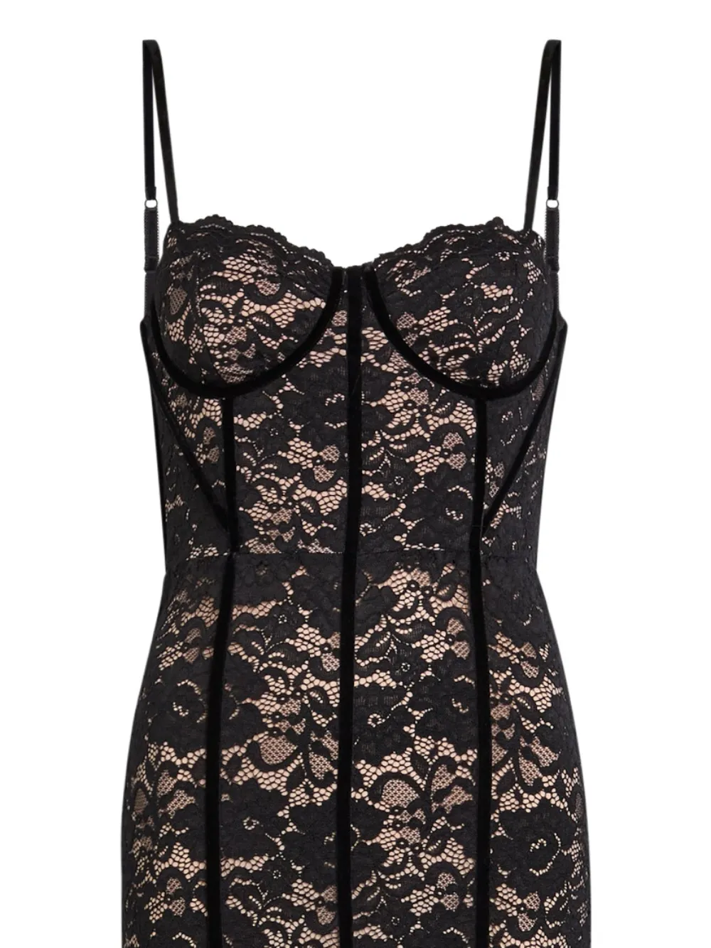 Alice + olivia Maxi-jurk met kant - Zwart