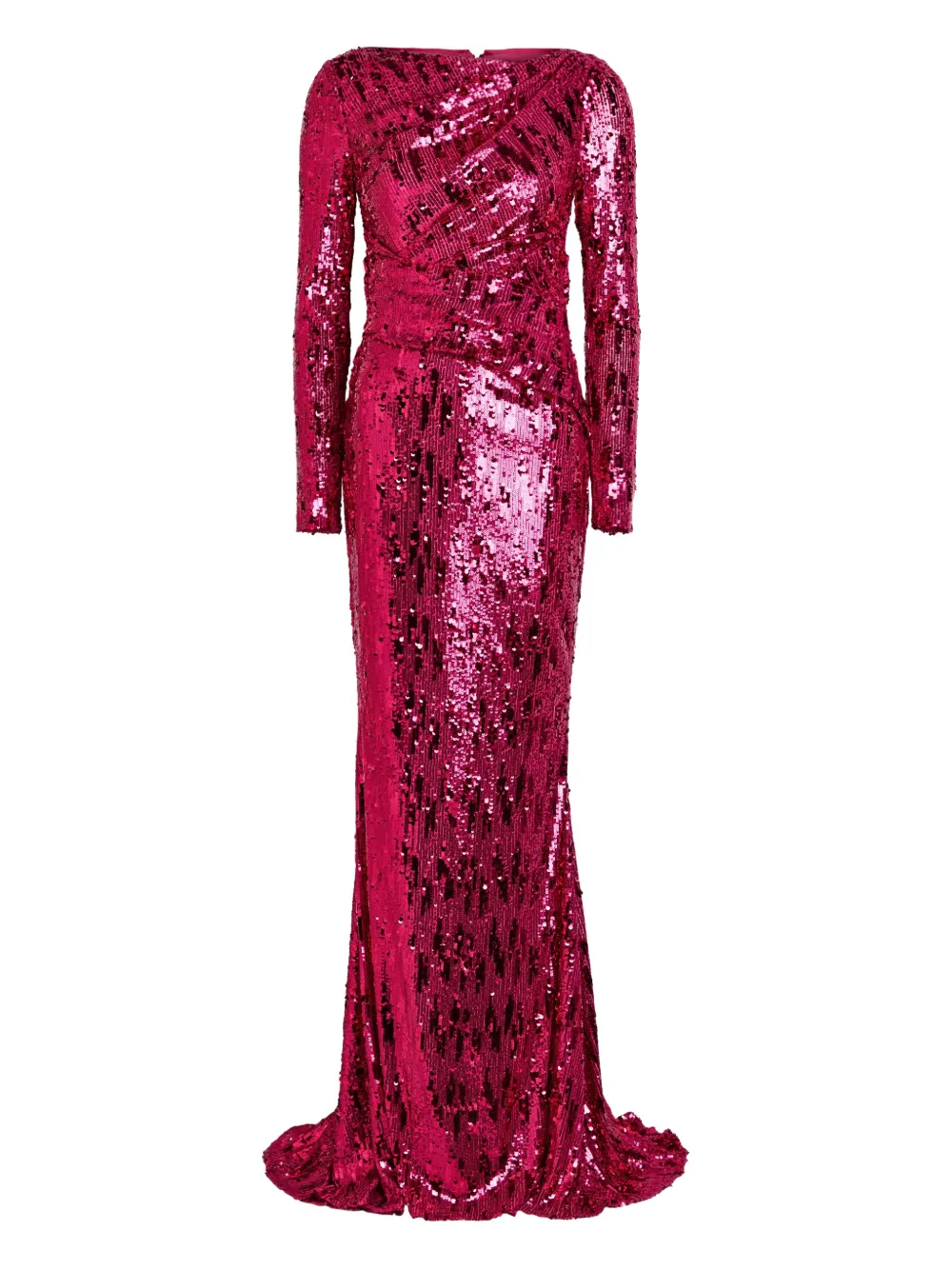 Talbot Runhof Abito a maniche lunghe con paillettes - Rosa