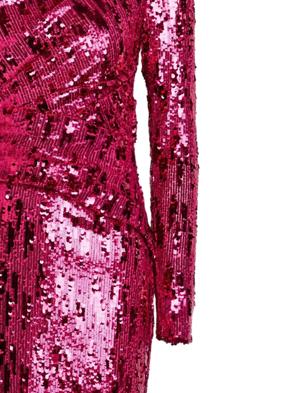 Talbot Runhof Jurk met pailletten en lange mouwen - Roze