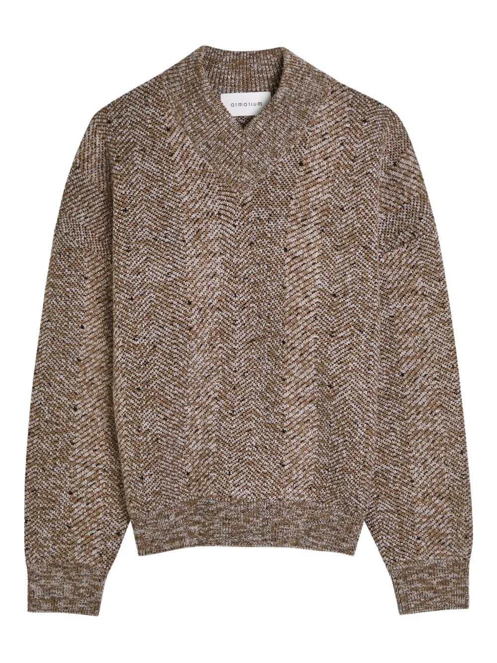 ARMARIUM herringbone V-neck sweater - Brown
