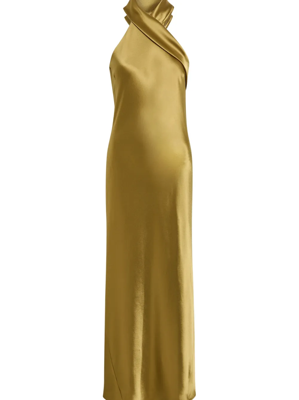 Galvan London Pandora maxi-jurk met halternek Groen