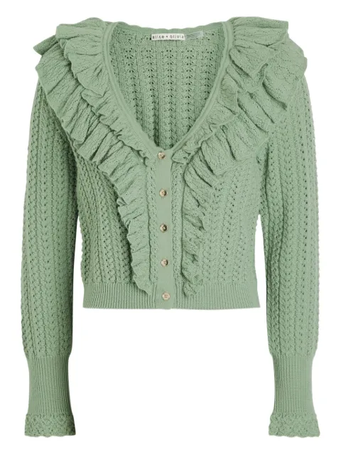 alice + olivia — Eileen ruffled wool cardigan