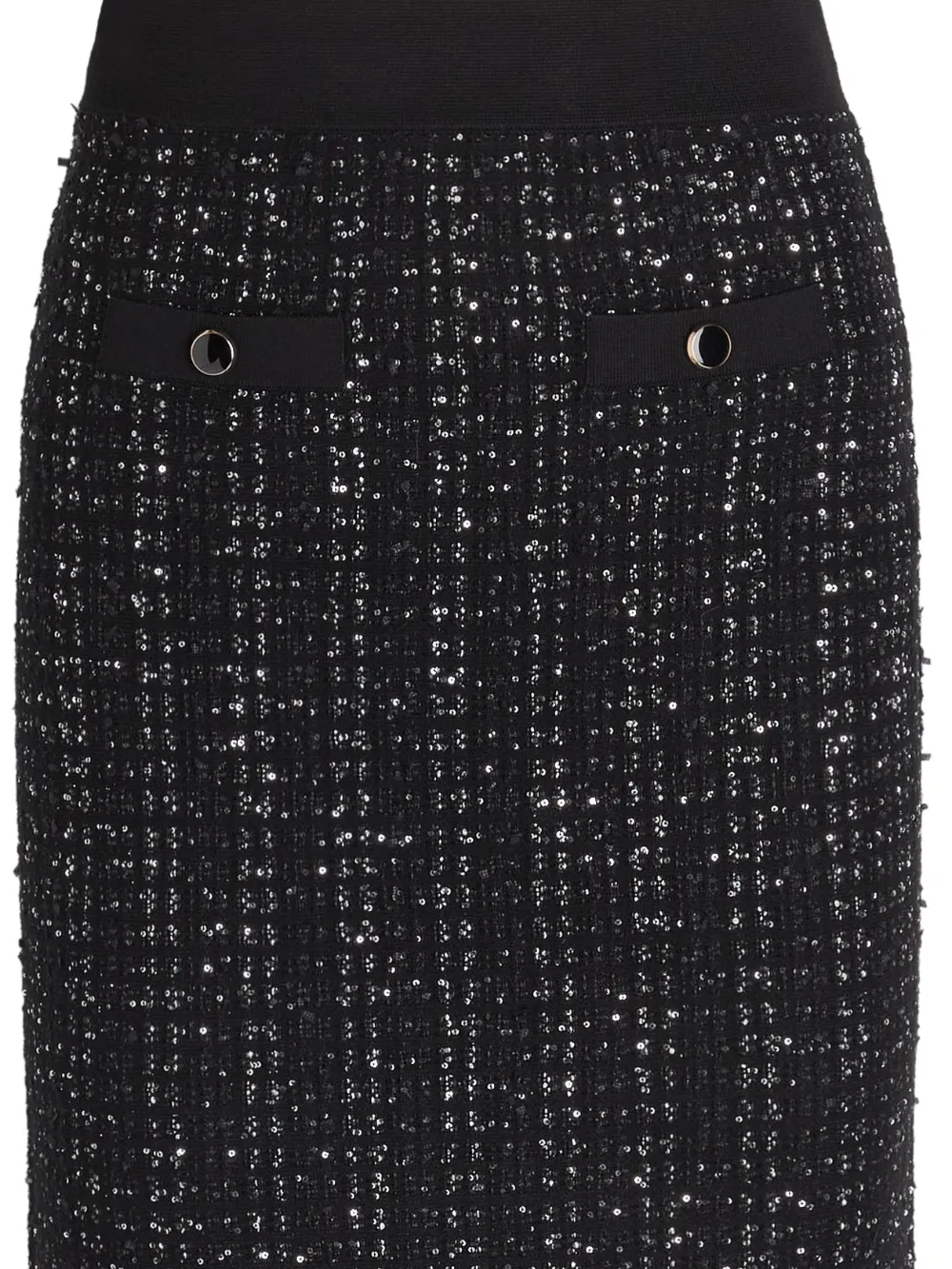 Veronica Beard Tweed rok met ringlets - Zwart