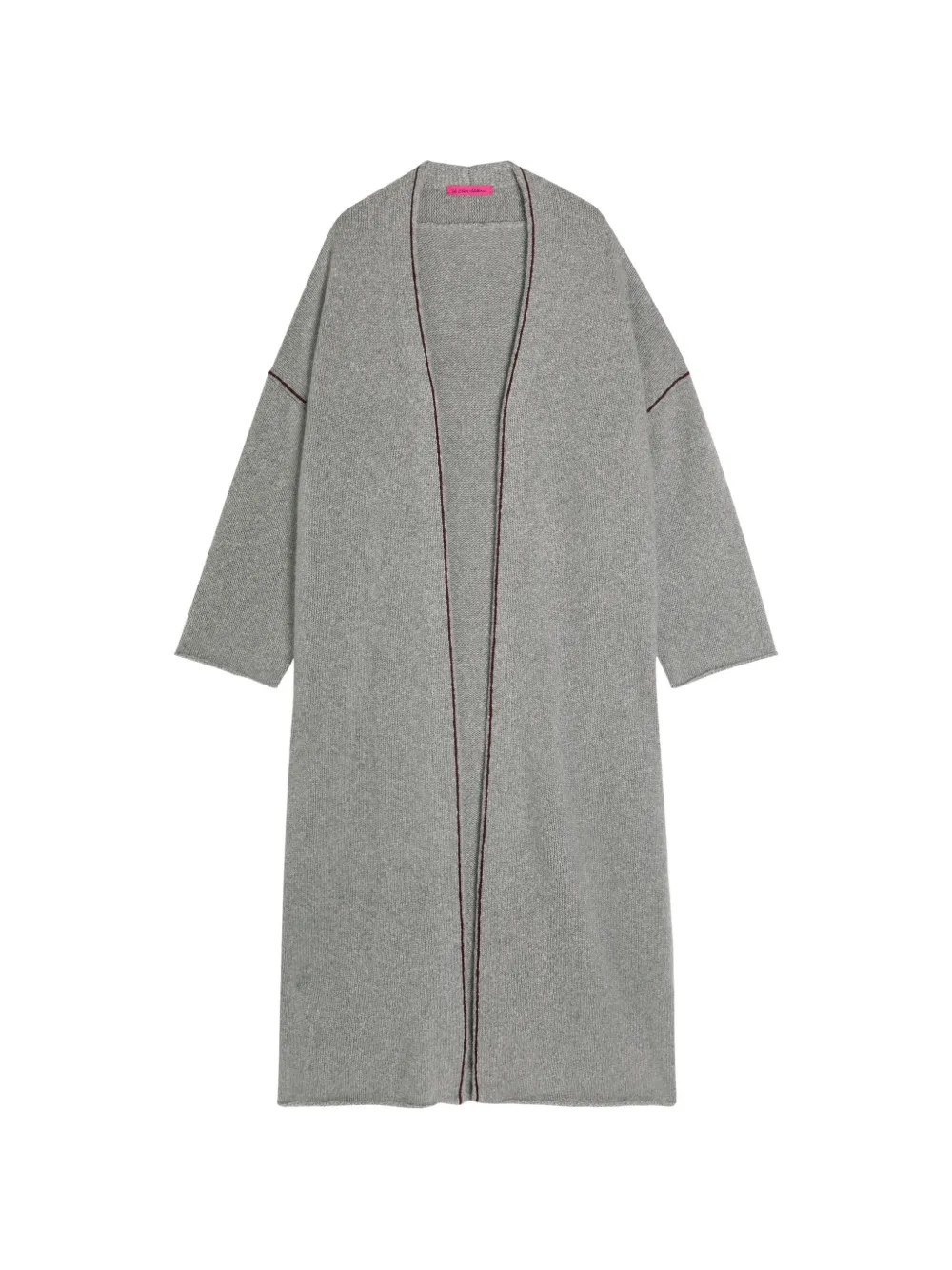 The Elder Statesman Glacier ribbed striped-trim cashmere cardi-coat - Grigio