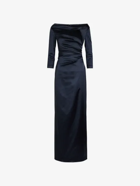 Talbot Runhof Gathered draped maxi dress