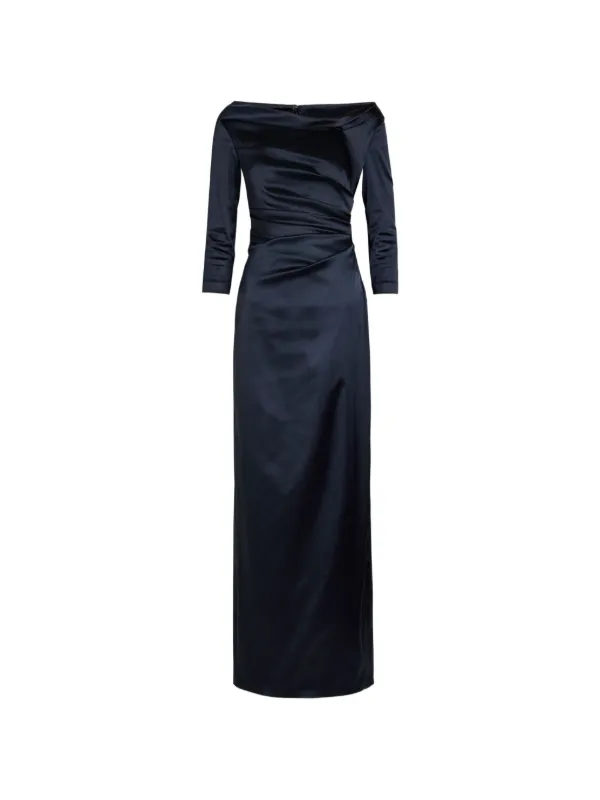 talbot runhof silk dresses Talbot Runhof Draped Sleeveless Satin Crepe Midi Dress