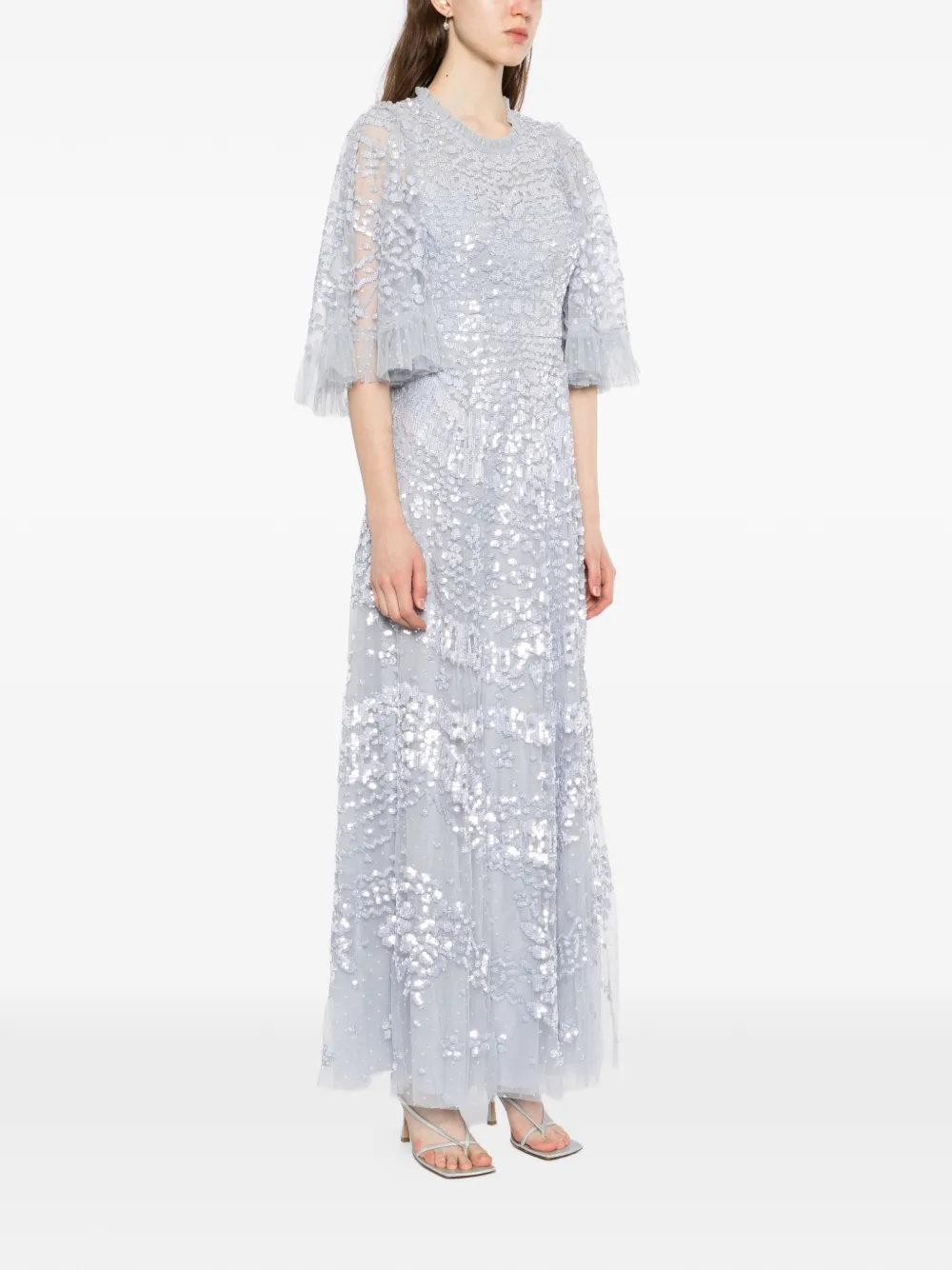  Needle & Thread Robe Longue Anais à Sequins - Bleu 