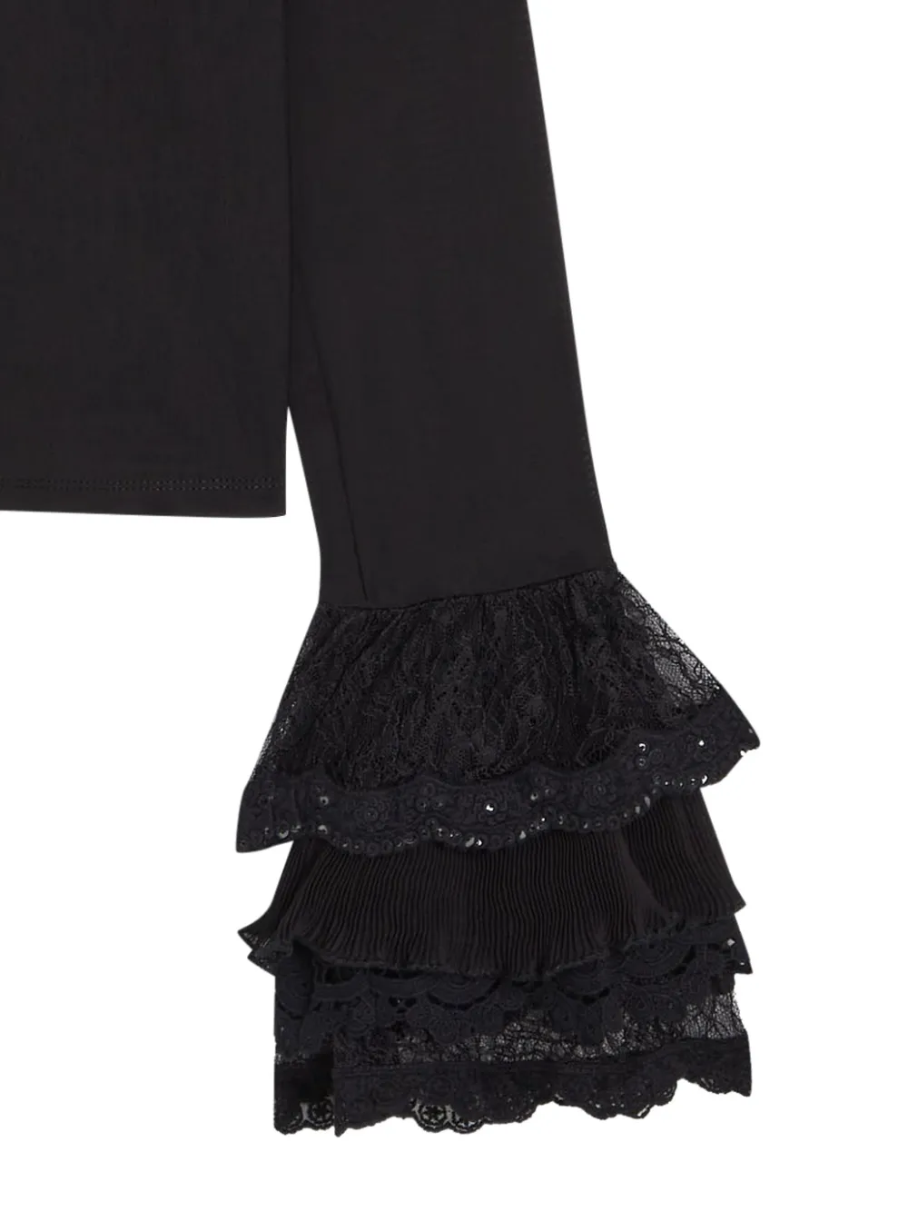 Alice + olivia Delaina blouse met ruches en kant - Zwart