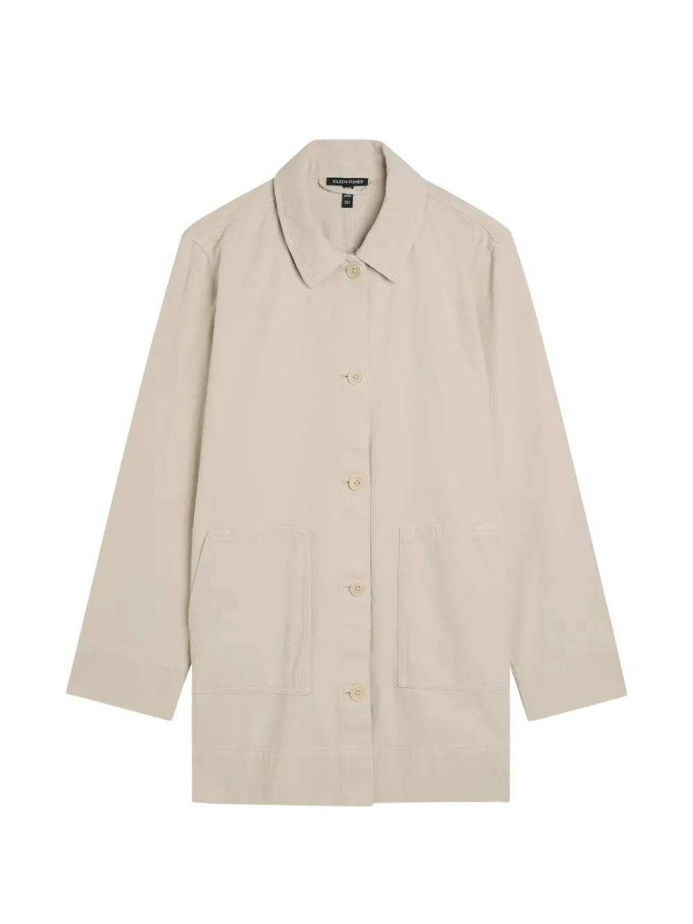 Eileen Fisher patch-pocket coat - Neutrals