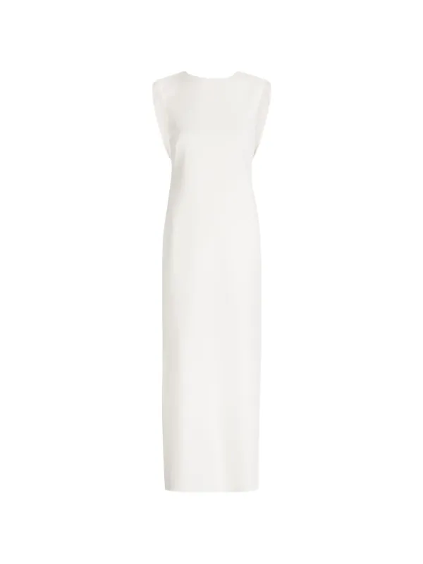white midi shift dress The Evette White Smocked Midi Dress - All Dresses