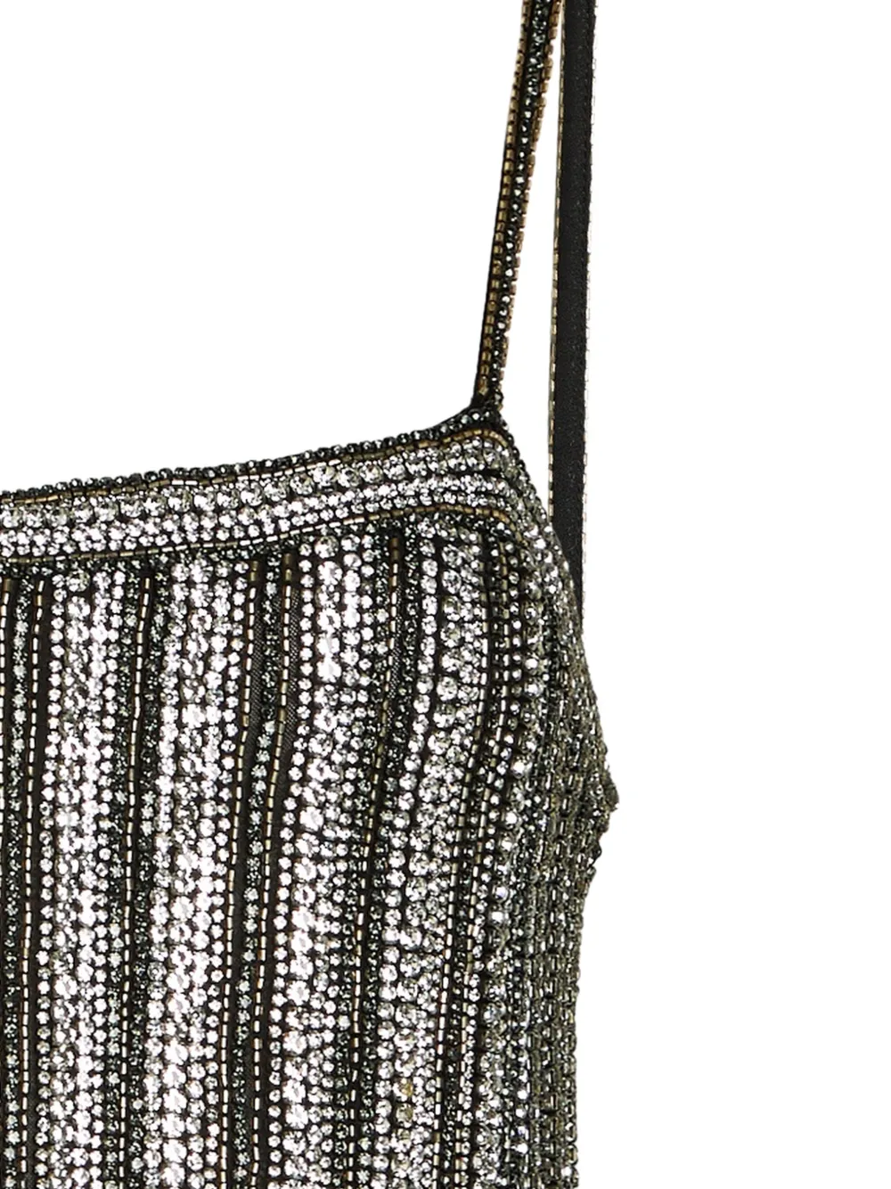  Alice + Olivia Beaded Fringed Top - Silver 