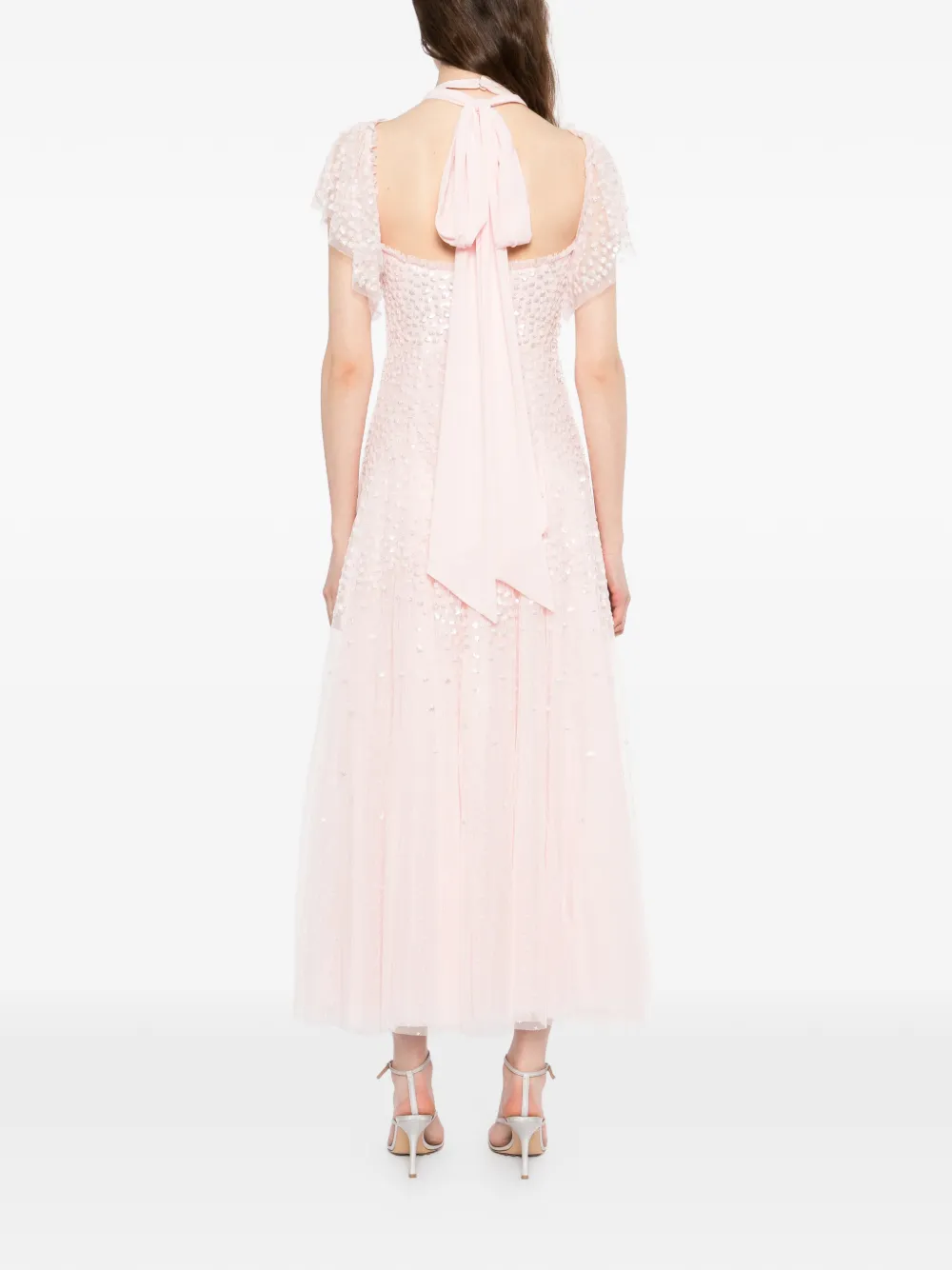 Needle & Thread Gewelfde avondjurk met pailletten Roze