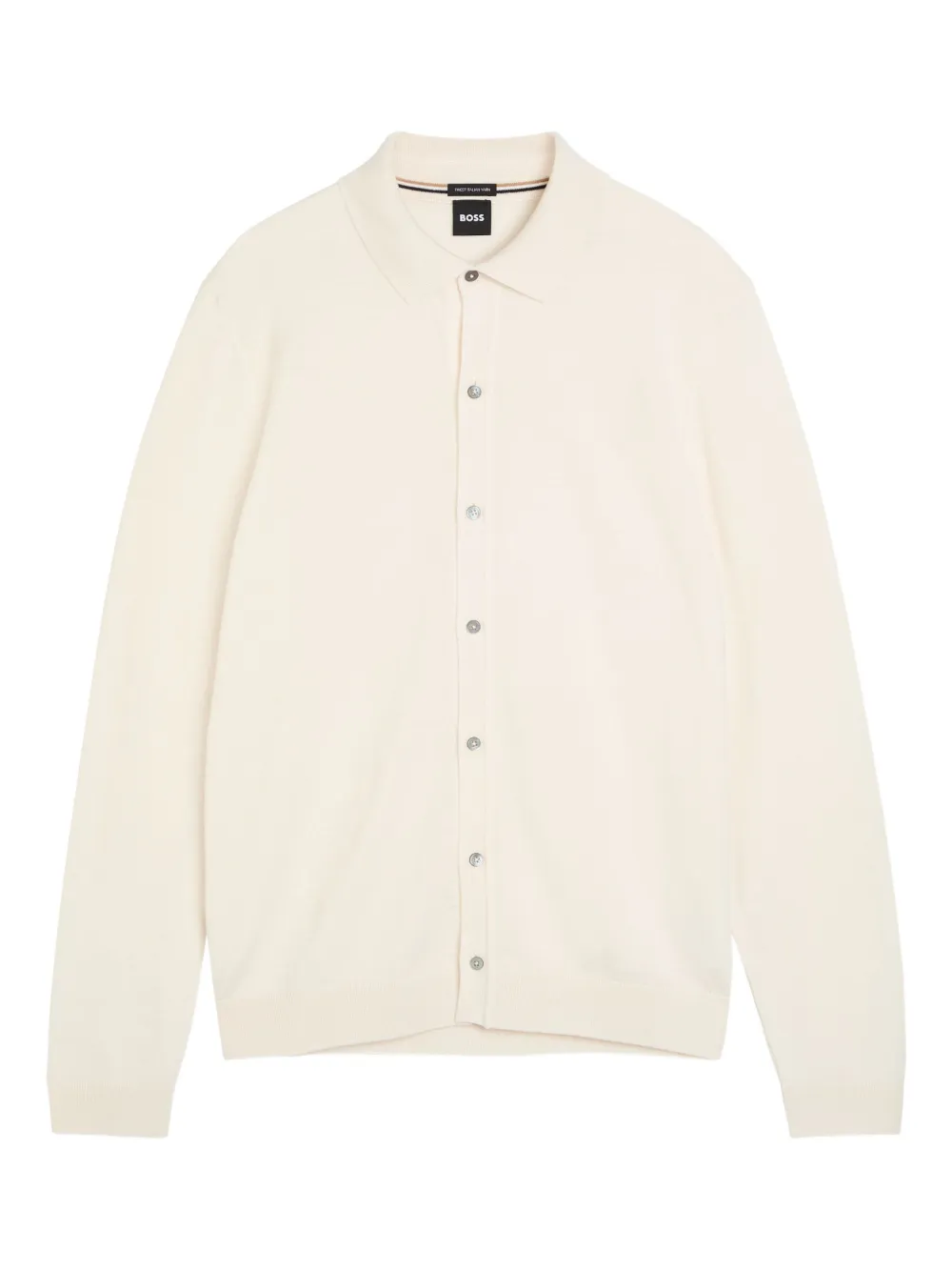 Hugo Boss Buttoned Cardigan In Neutral